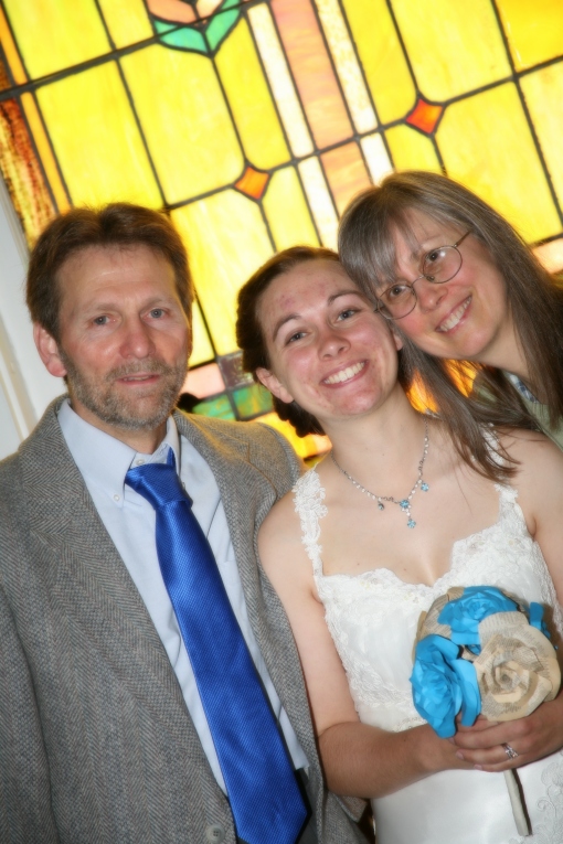 Wedding. Rachel, Dad, Mom